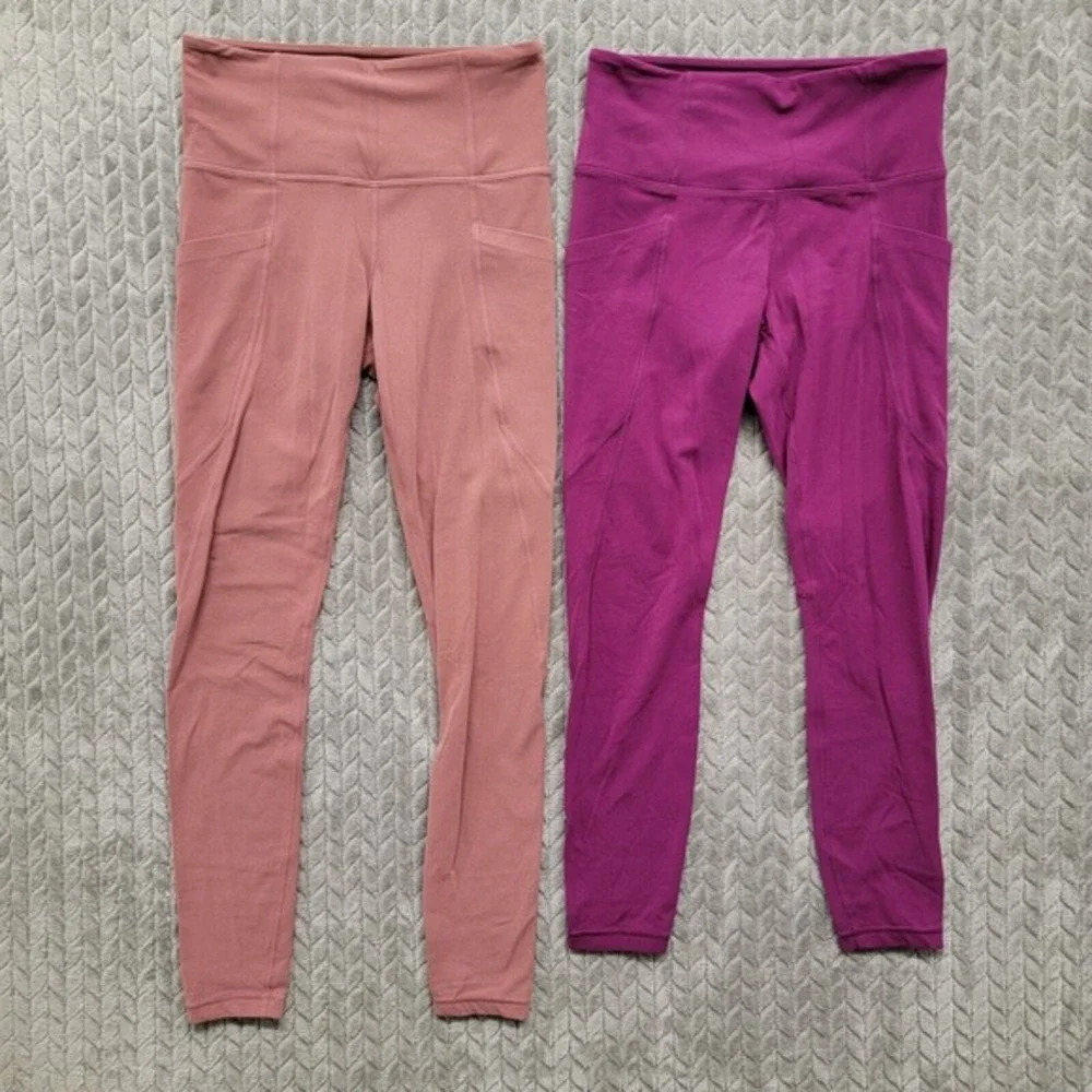 Lot Of‎ 2 Athleta Chaturanga Womens Leggings Size XS Pink Gym Workout Training